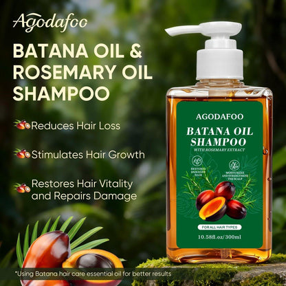 Batana Oil Shampoo und Conditioner Set – Haarpflege für Haarausfall, Vitalität und Wachstum, repariert Schäden, für Männer & Frauen, 300ml+300ml (10,58 fl.oz)