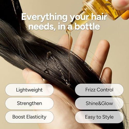 BANANAL Angereichertes Koreanisches Bonding Haaröl & Serum für Glanz & Schimmer, Haarpflege mit Reiswasserprotein, Seide & Bienenwachs, Leichte Frizz-Pflege, Mellow Honey, 70ml / 2,36 fl oz