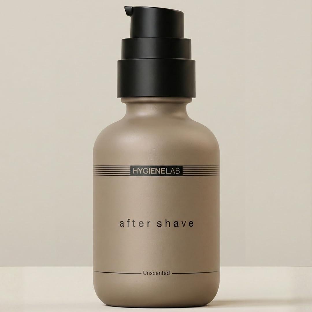 HygieneLab After Shave – Yuka Bewertung 100/100 – Duftfreies, ungiftiges Aftershave mit Aloe Vera & Vitamin E für empfindliche Haut – Beruhigt Rasurbrand, leichte Feuchtigkeitspflege (100 ml)