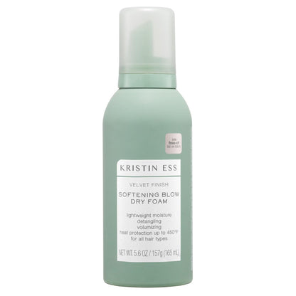 Kristin Ess Hitzeschutz-Mousse für Frauen – 4-in-1 Volumen-Stylingschaum für den Blowout, der pflegt, entwirrt, Glanz verleiht und Frizz reduziert – für langanhaltende Frisuren von feinem bis lockigem Haar