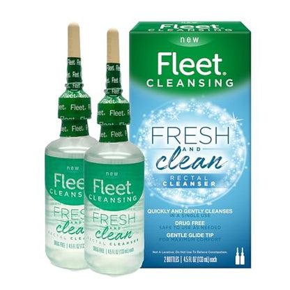 Fleet Fresh and Clean Saline Rektalreiniger, Kochsalzlösung Analdusche, 2 Flaschen à 133 ml