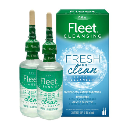Fleet Fresh and Clean Saline Rektalreiniger, Kochsalzlösung Analdusche, 2 Flaschen à 133 ml
