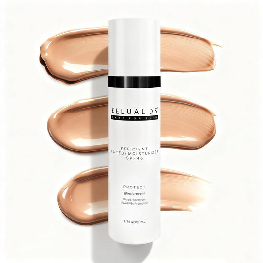 KELUAL DS Anti-Aging getönte Feuchtigkeitscreme mit SPF 46, feuchtigkeitsspendende Hautpflege & Sonnenschutz, 50 ml