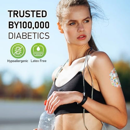 ANGTICS Omnipod 5 Overpatches Waterdicht, 30 Stück Vorgeschnittene Aufkleber für Omnipod 5, Hypoallergen Latexfrei CGM Sensor Abdeckungen, Lang anhaltend 10+ Tage Glukosesensor Pflaster (Pastell Blumen)