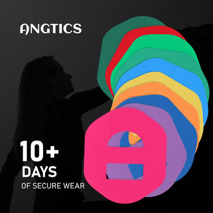 ANGTICS 30er-Pack Omnipod 5 Klebepflaster, wasserdichte vorgeschnittene Overpatches, hypoallergen & atmungsaktiv CGM-Sensorabdeckungen, latexfreier Glukosesensor-Patch, hält 10+ Tage (Multicolor)