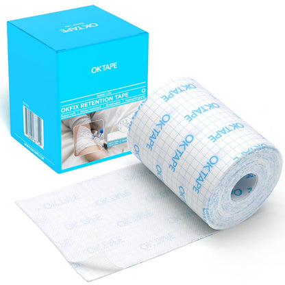 OK TAPE Sanftes chirurgisches Klebeband für empfindliche Haut, atmungsaktives medizinisches Tape für Wundverbände und postoperative Versorgung, sicherer Halt zur Fixierung von Mullbinden, latexfrei, 4" x 11 Yards