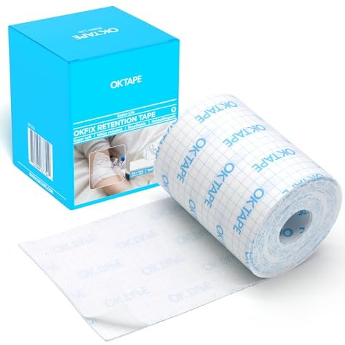 OK TAPE Sanftes chirurgisches Klebeband für empfindliche Haut, atmungsaktives medizinisches Tape für Wundverbände und postoperative Versorgung, sicherer Halt zur Fixierung von Mullbinden, latexfrei, 4" x 11 Yards