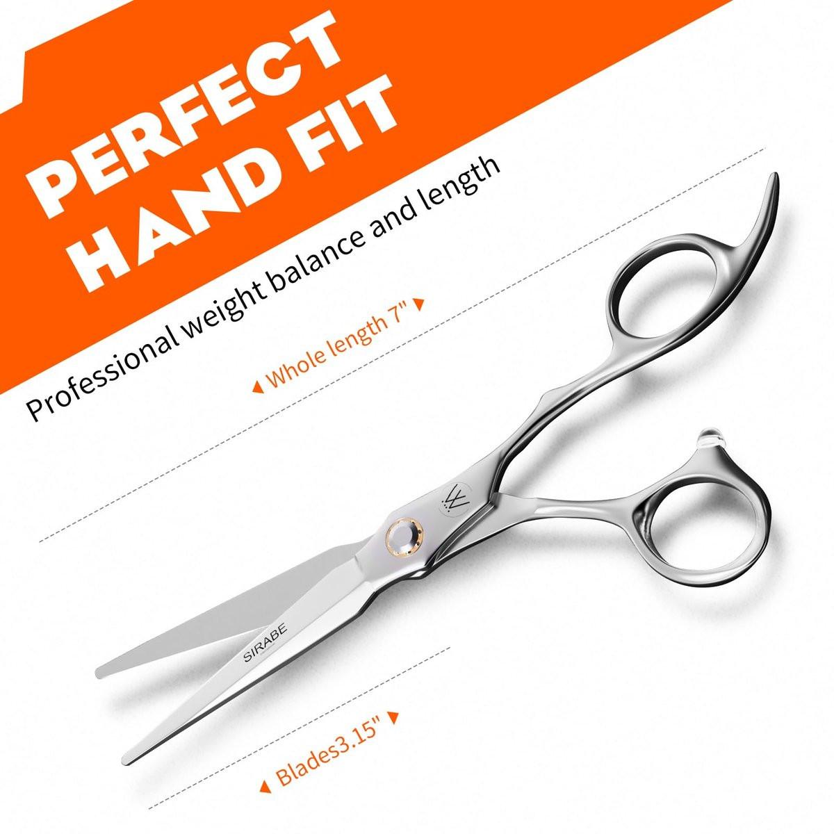 Sirabe HIGH-END Barber Profi Haarschere Set – 6-teiliges Friseur-Set mit ultra-scharfen Klingen für präzise Schnitte – Haarschneideschere und Effilierschere für Salon und Zuhause