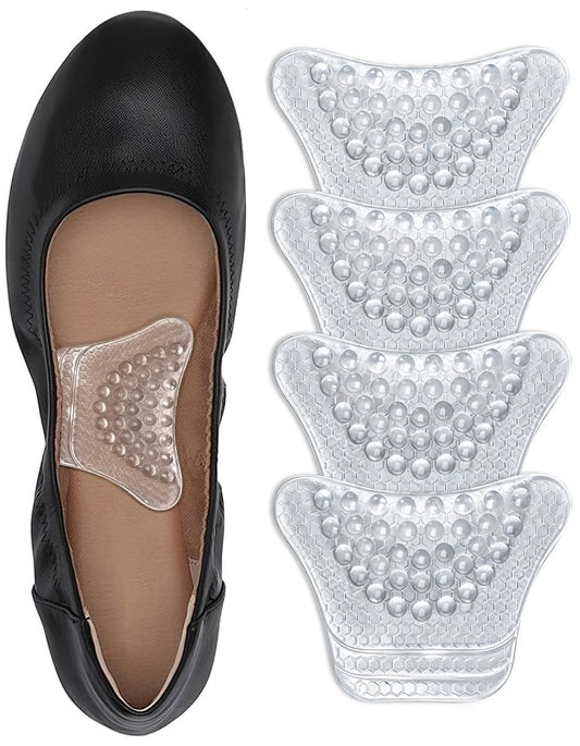 Dr. Archrevive Fußgewölbe-Stützeinlagen für Damen, verstellbares 3-Stufen-System gegen Plantarfasziitis, rutschfestes unsichtbares Bio-Gel, Schmetterlingskontur für High Heels, Ballerinas & Sandalen (2 Paar, hohes Fußgewölbe)