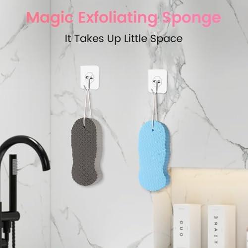 4er-Pack Magic Peeling-Badeschwamm – 3D superweicher Körperpeeling-Schwamm für die Dusche, hautfreundlich, wiederverwendbar, entfernt abgestorbene Haut für glatte Haut, geeignet für alle Hauttypen Männer Frauen