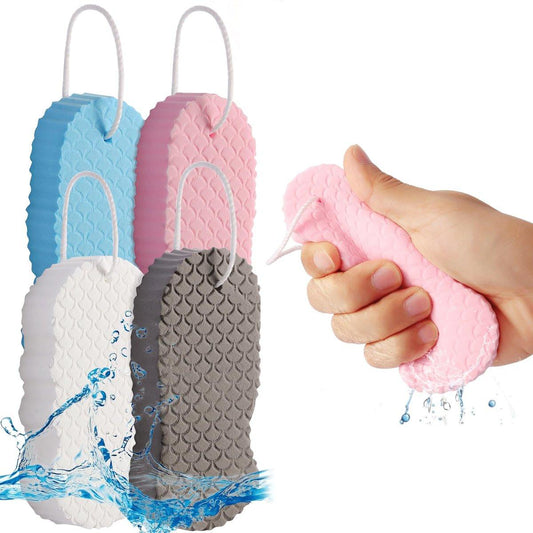 4er-Pack Magic Peeling-Badeschwamm – 3D superweicher Körperpeeling-Schwamm für die Dusche, hautfreundlich, wiederverwendbar, entfernt abgestorbene Haut für glatte Haut, geeignet für alle Hauttypen Männer Frauen