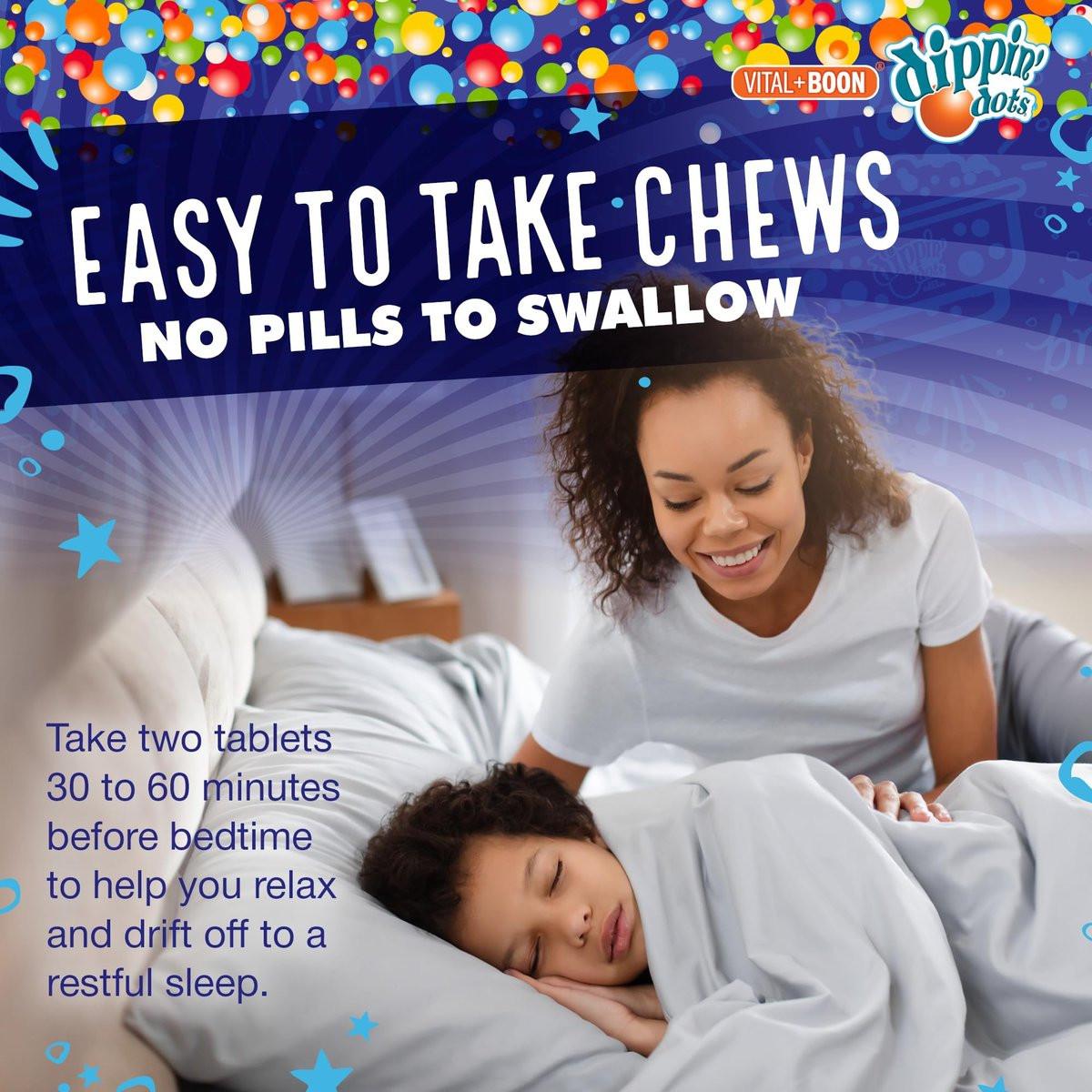Dippin' Dots Kautabletten Melatonin 10mg – Melatonin 10 mg Tabletten für Erwachsene – Zuckerfrei – Erdbeer-Sonnenuntergang-Creme-Geschmack – Schlafunterstützung – Koscher, Glutenfrei, Vegetarisch (100 Stück)
