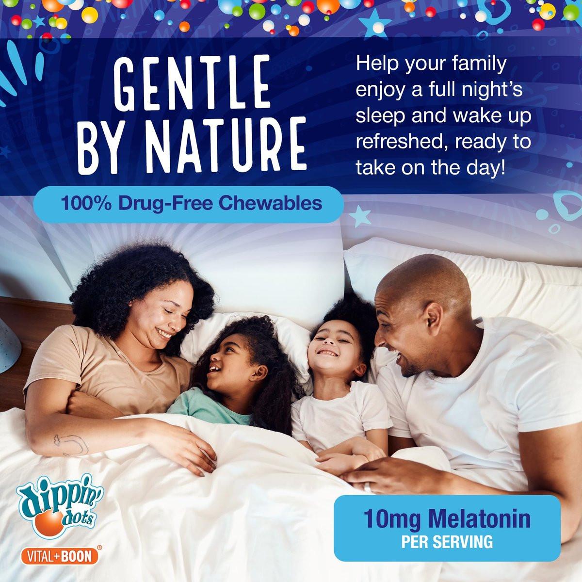Dippin' Dots Kautabletten Melatonin 10mg – Melatonin 10 mg Tabletten für Erwachsene – Zuckerfrei – Erdbeer-Sonnenuntergang-Creme-Geschmack – Schlafunterstützung – Koscher, Glutenfrei, Vegetarisch (100 Stück)
