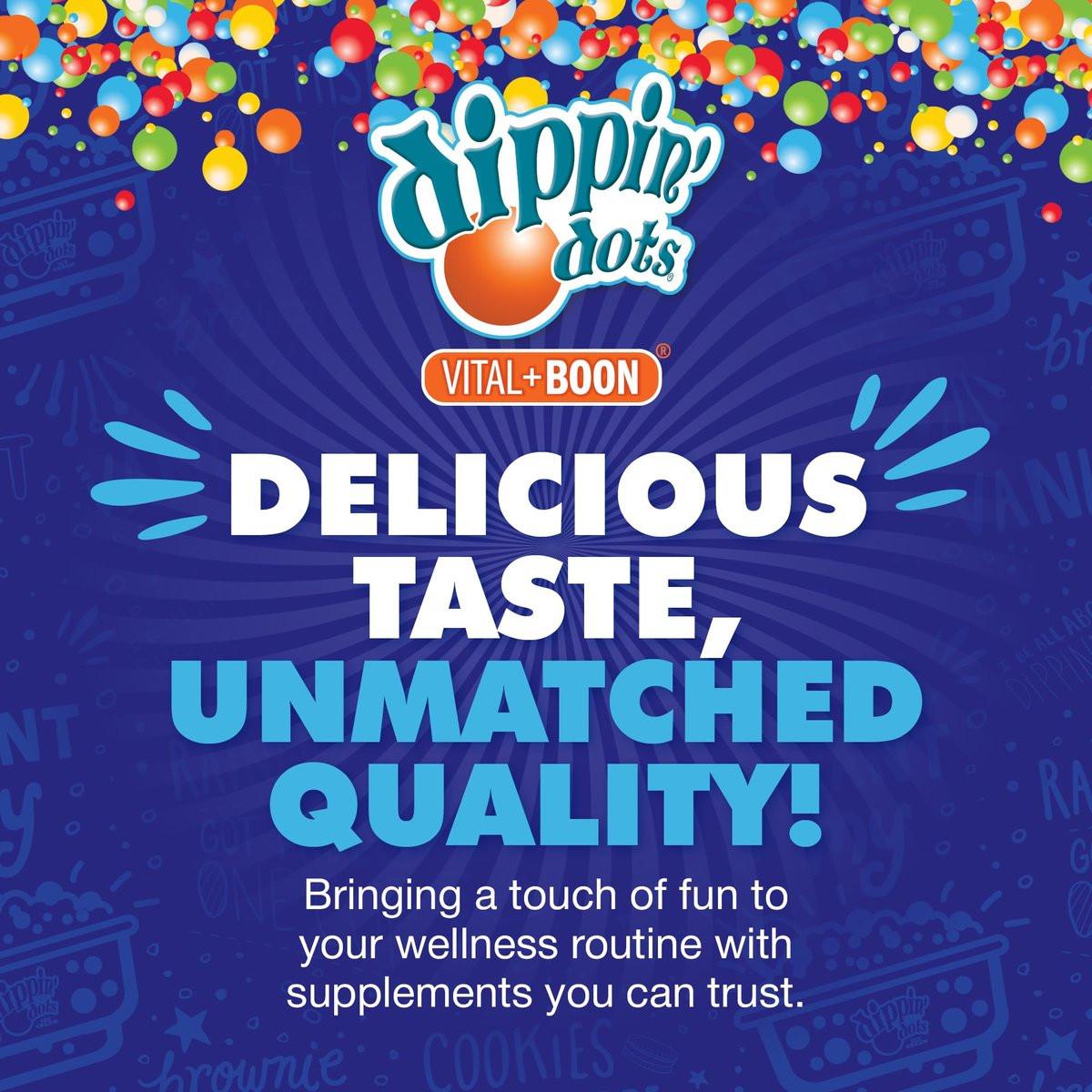 Dippin' Dots Kautabletten Melatonin 10mg – Melatonin 10 mg Tabletten für Erwachsene – Zuckerfrei – Erdbeer-Sonnenuntergang-Creme-Geschmack – Schlafunterstützung – Koscher, Glutenfrei, Vegetarisch (100 Stück)