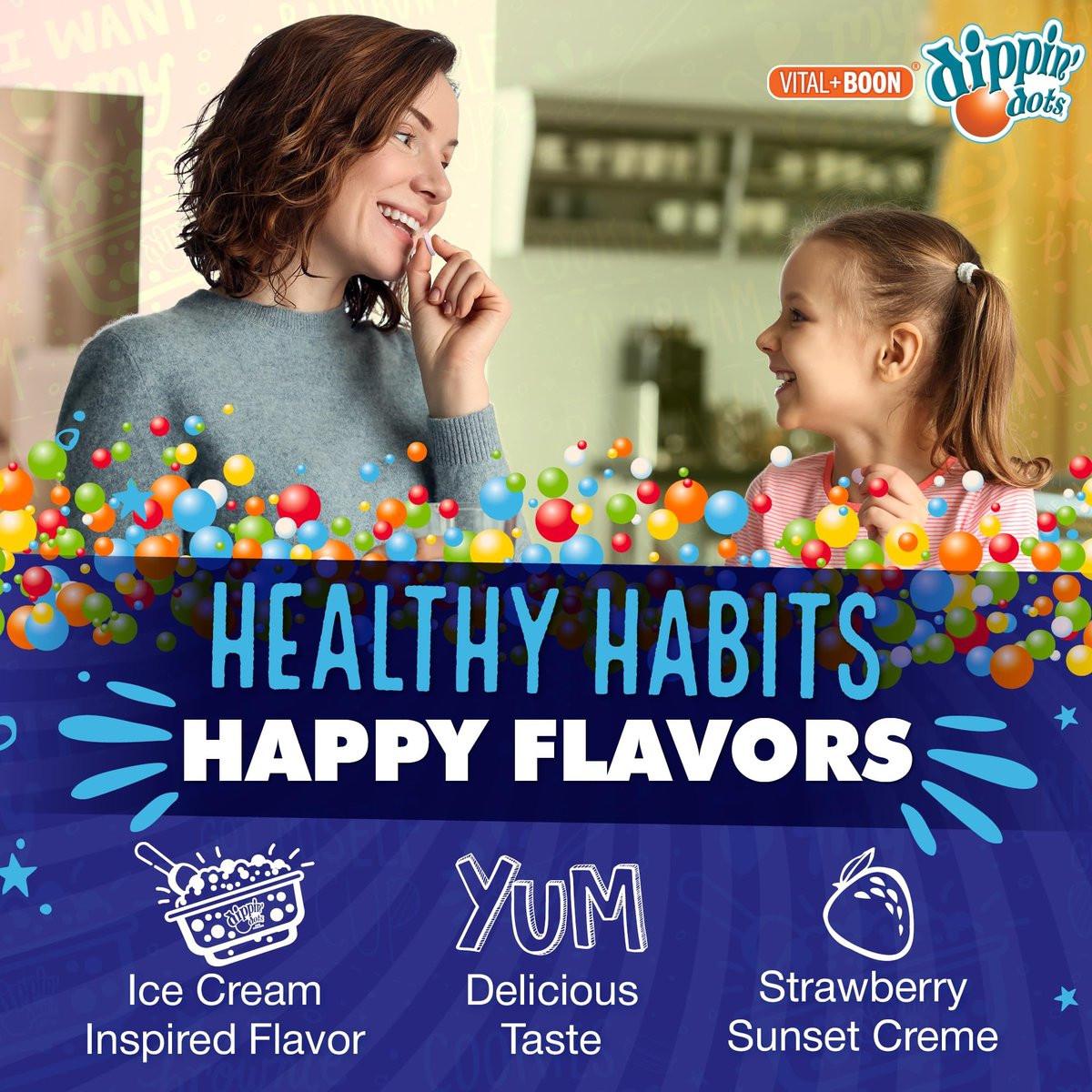 Dippin' Dots Kautabletten Melatonin 10mg – Melatonin 10 mg Tabletten für Erwachsene – Zuckerfrei – Erdbeer-Sonnenuntergang-Creme-Geschmack – Schlafunterstützung – Koscher, Glutenfrei, Vegetarisch (100 Stück)