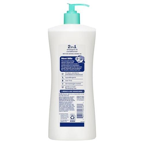 Suave Kids Purely Fun 2-in-1 Shampoo und Conditioner mit Kokosöl – Tränenfrei, hypoallergen, sanfte Haarpflege für Kinder mit empfindlicher Kopfhaut, 4er-Pack, 28 FL OZ