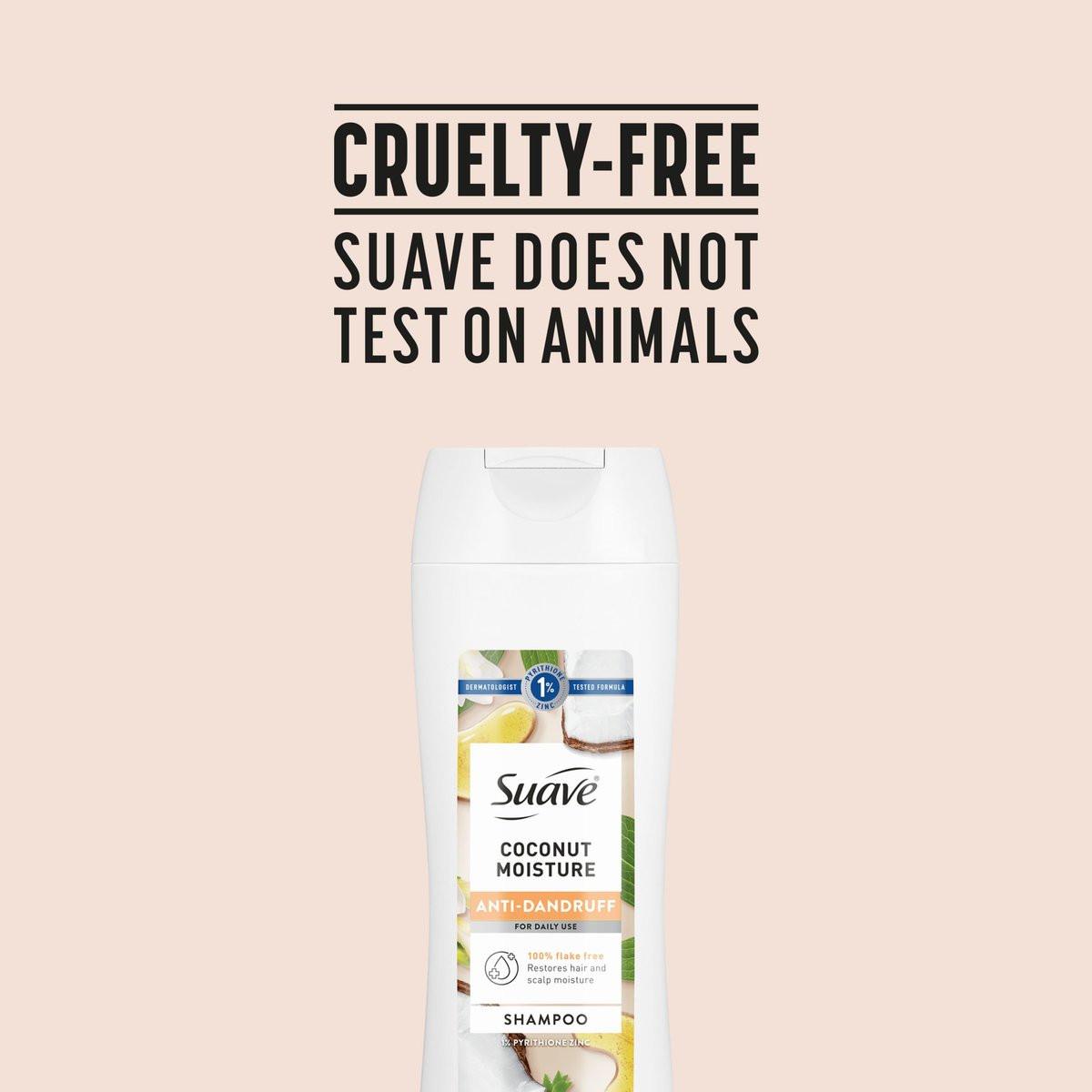 Suave Anti-Schuppen Shampoo für Frauen, Kokosnuss-Feuchtigkeit, 1% Pyrithion-Zink Schuppenbehandlung, kontrolliert Flocken, Juckreiz & trockene Kopfhaut, 6er-Pack, 12,6 FL OZ
