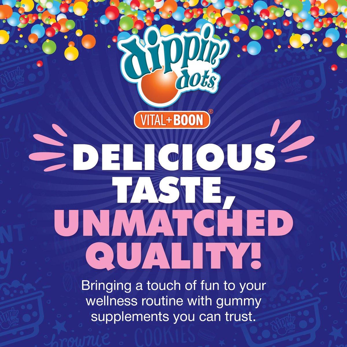 Dippin' Dots Extra Stark Melatonin 20 mg Gummis für Erwachsene – Melatonin Gummis mit 20 mg pro Portion – Veganes Nachtruhe-Supplement – Hergestellt mit natürlichen Farben & Aromen (60 Stück)