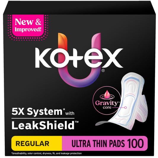 Kotex Ultra Thin Binden mit Flügeln, Saugstärke Normal, 100 Stück (2 x 50) (Verpackung kann variieren)