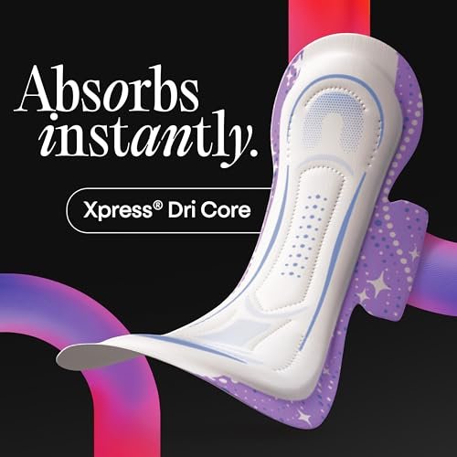Kotex Overnight Maxi Binden mit Flügeln, extra starke Saugfähigkeit, 84 Stück (3 Packungen à 28)