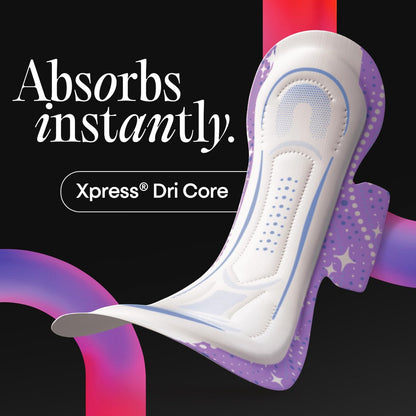 Kotex Overnight Maxi Binden mit Flügeln, extra starke Saugfähigkeit, 84 Stück (3 Packungen à 28)