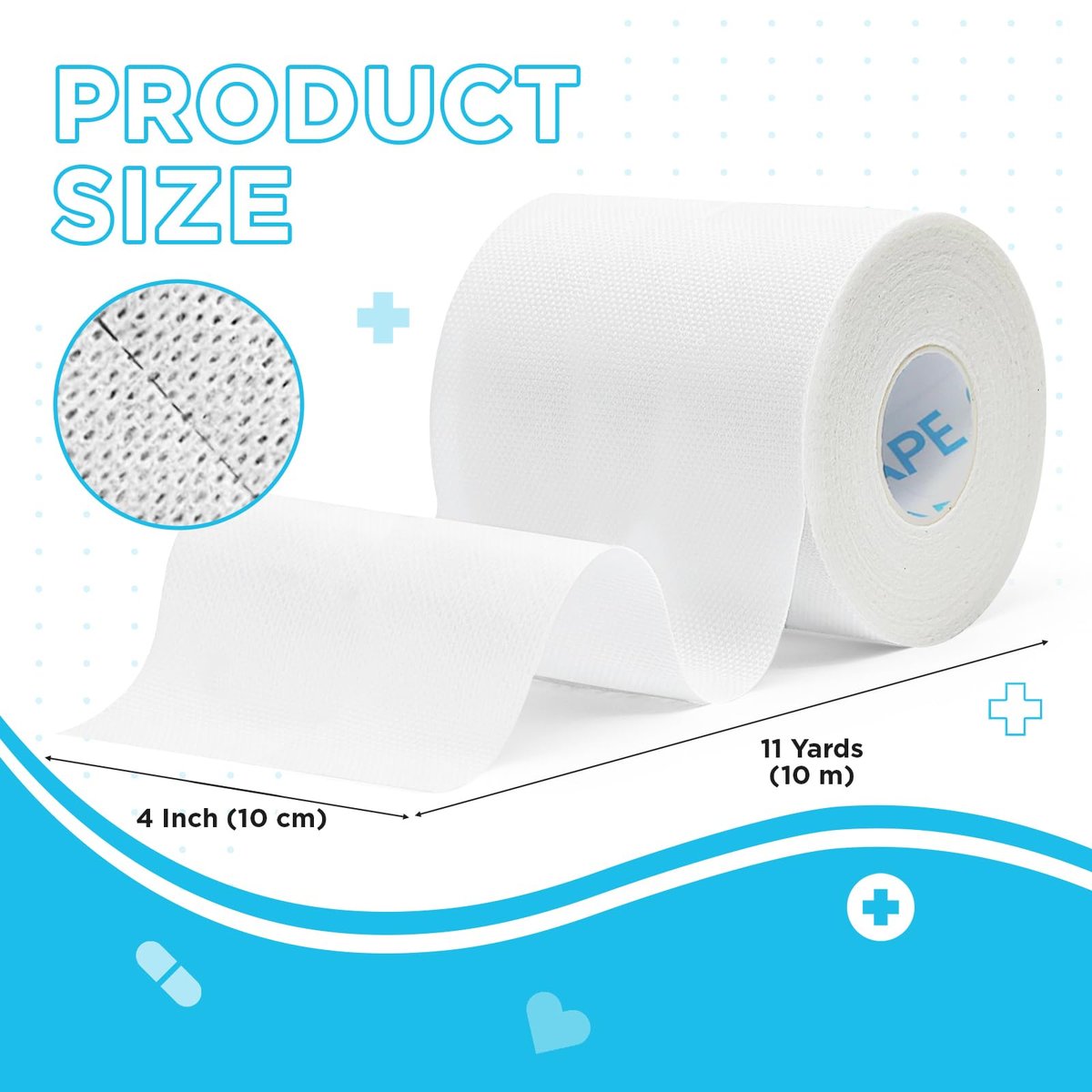 OK TAPE Medizinisches Chirurgisches Tape (1 Rolle) für empfindliche Haut – Weiches, poröses, atmungsaktives Vlies-Mikropore-Tape, hypoallergenes Hauttape zur Fixierung von Wundverbänden und Kompressen, 4" x 11 Yards