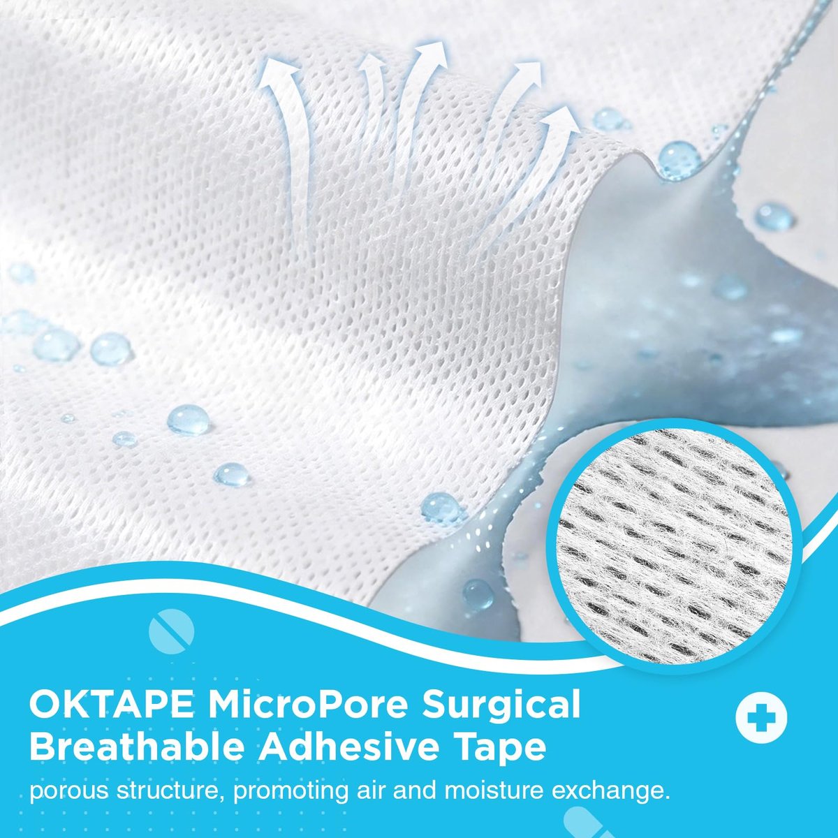 OK TAPE Medizinisches Chirurgisches Tape (1 Rolle) für empfindliche Haut – Weiches, poröses, atmungsaktives Vlies-Mikropore-Tape, hypoallergenes Hauttape zur Fixierung von Wundverbänden und Kompressen, 4" x 11 Yards