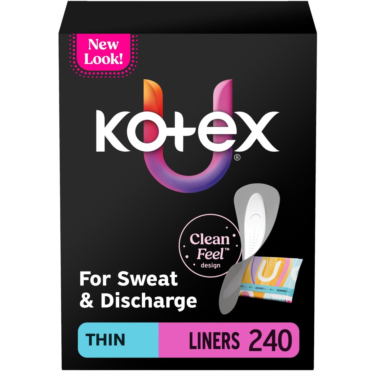 Kotex Daily Wrapped Slipeinlagen, leichte Saugfähigkeit, dünn, 240 Stück (2 x 120) (Verpackung kann variieren)