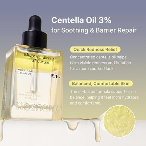 OOZNARY Azelaic Micro Oil Blender 37 Serum – Hochwirksames Azelainsäure 12% & Kojisäure Serum für fettige und zu Akne neigende Haut, leichte & feuchtigkeitsspendende Pflege, koreanische Hautpflege – 30 ml