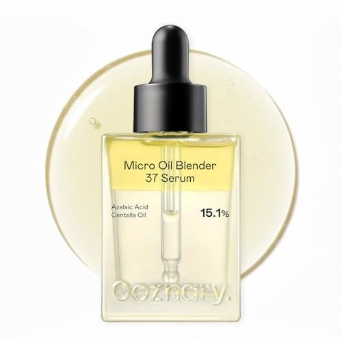 OOZNARY Azelaic Micro Oil Blender 37 Serum – Hochwirksames Azelainsäure 12% & Kojisäure Serum für fettige und zu Akne neigende Haut, leichte & feuchtigkeitsspendende Pflege, koreanische Hautpflege – 30 ml