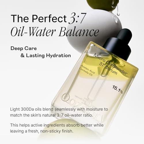 OOZNARY Azelaic Micro Oil Blender 37 Serum – Hochwirksames Azelainsäure 12% & Kojisäure Serum für fettige und zu Akne neigende Haut, leichte & feuchtigkeitsspendende Pflege, koreanische Hautpflege – 30 ml