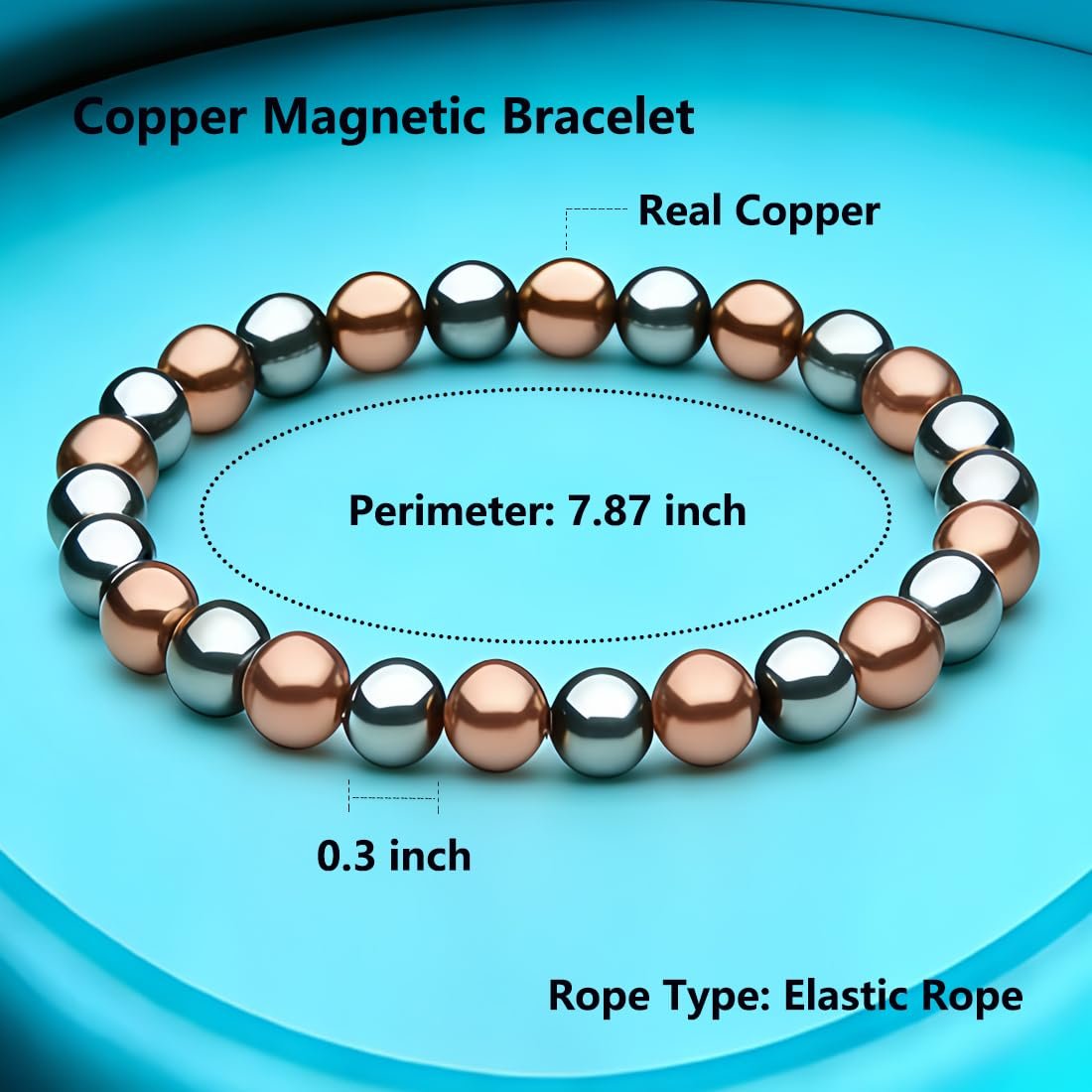 2er-Pack Kupferarmband für Damen und Herren mit Hämatit und Magneten – Schmerzlinderung, Gesundheitsgeschenk zum Valentinstag, Muttertag