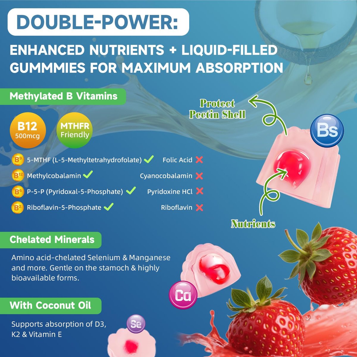 Totaria Zuckerfreies Multivitamin für Männer mit Omega 3, Probiotika, Männer Multivitamin Gummis mit methyliertem B-Komplex, EAAs, Lycopin, Zink, für tägliche Energie, Immunsystem, Herz, eisenfrei, 60 Stück