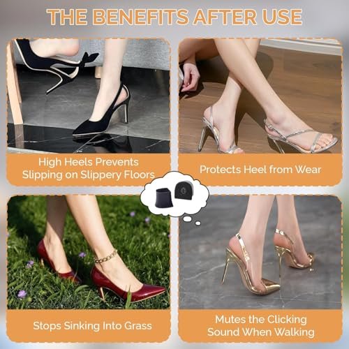 20 Stück Absatzkappen für High Heels – 5 Größen, rutschfeste Stiletto-Absatzkappen für Damenschuhe, Ersatz-Absatzspitzen für Outdoor-Hochzeiten im Gras (U-Mix)