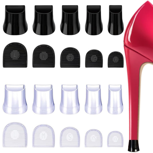 20 Stück Absatzkappen für High Heels – 5 Größen, rutschfeste Stiletto-Absatzkappen für Damenschuhe, Ersatz-Absatzspitzen für Outdoor-Hochzeiten im Gras (U-Mix)