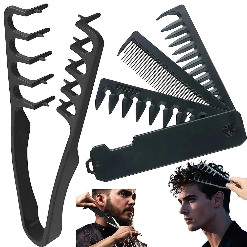 Texturierender Kamm für Männer & Frauen – Volumengebender & entwirrender Kamm für alle Haartypen, dickes, lockiges & glattes Haar, geeignet für nasses/trockenes Haar, reisefreundliches Haarstyling-Tool für flauschige Textur & Wellen