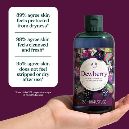 The Body Shop Dewberry Duschgel & Duschbad | Sanft schäumende Körperwäsche mit fruchtigem Duft | Vegan, für alle Hauttypen, 250 ml