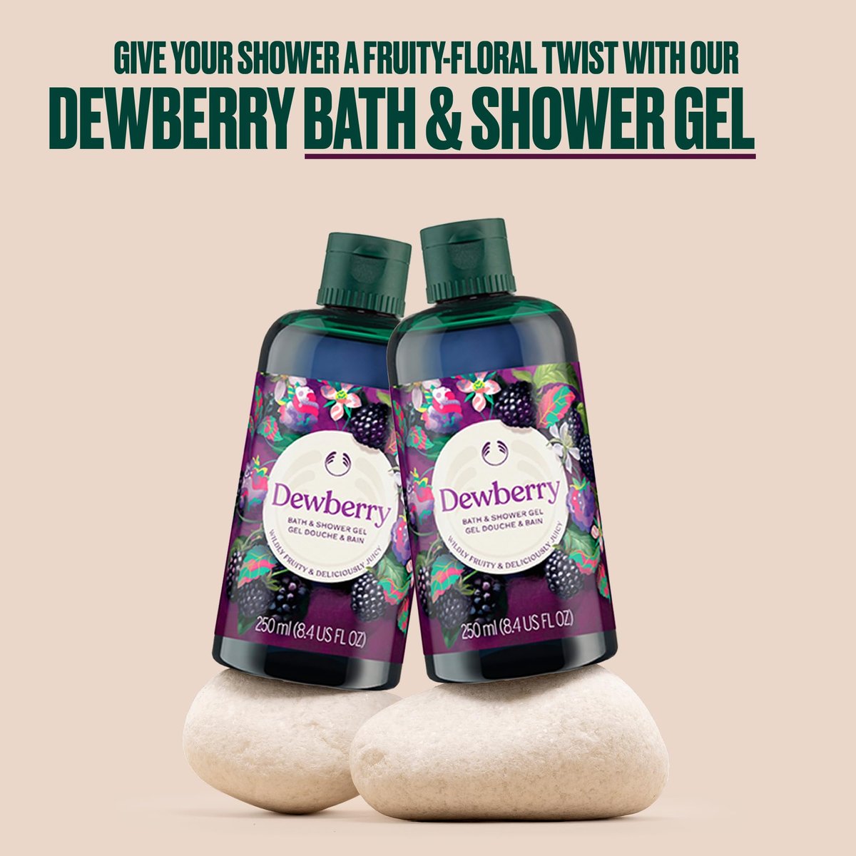 The Body Shop Dewberry Duschgel & Duschbad | Sanft schäumende Körperwäsche mit fruchtigem Duft | Vegan, für alle Hauttypen, 250 ml