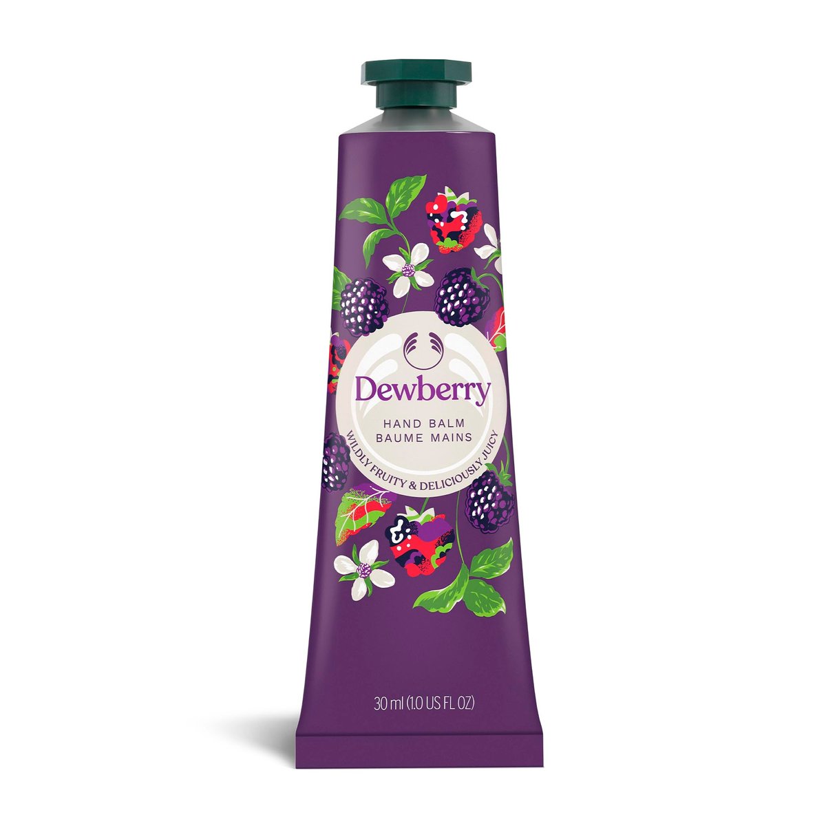 The Body Shop Dewberry Hand Balm – 96h Feuchtigkeitspflege für trockene, rissige Hände mit Sheabutter, nicht fettend, vegan, 30 ml