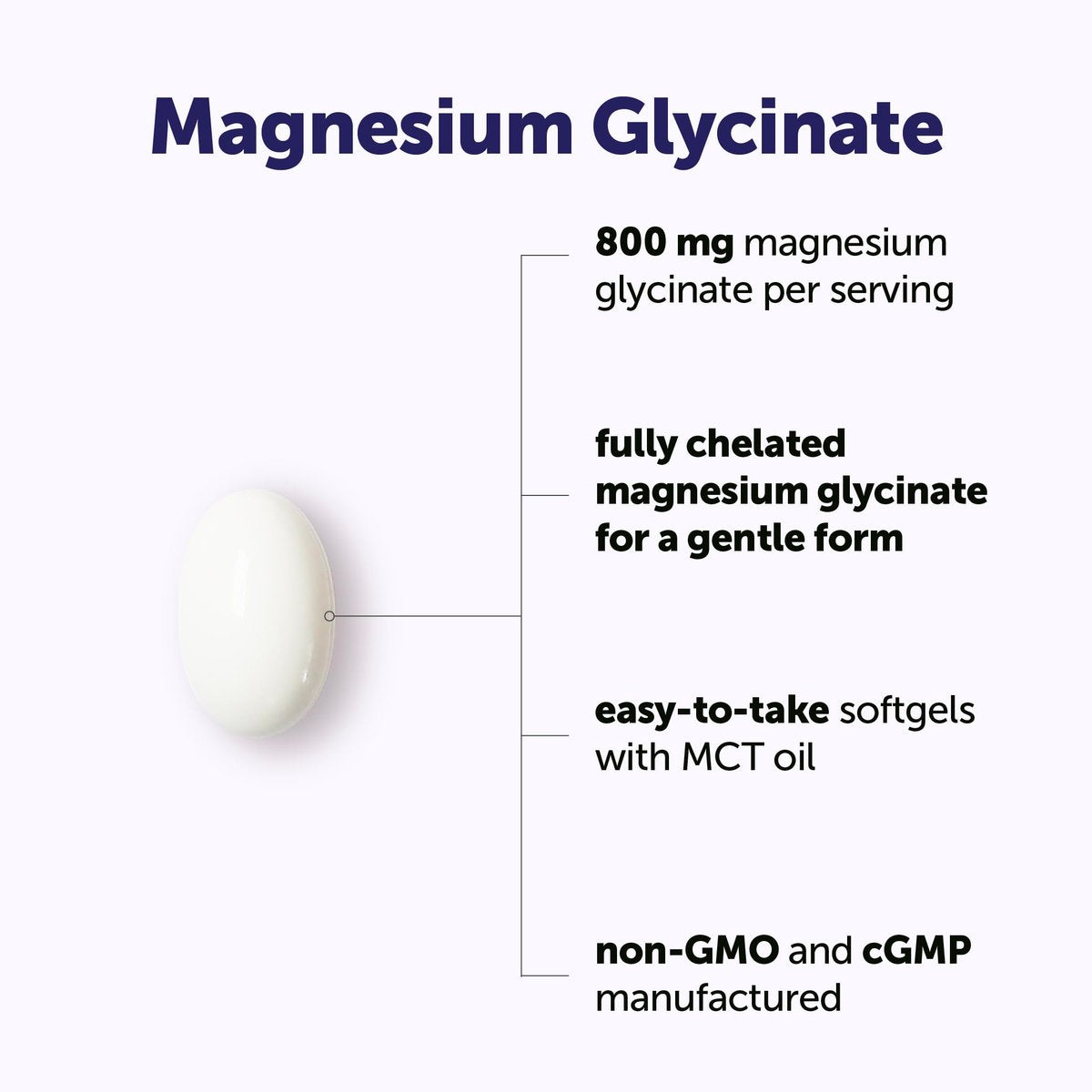 Micro Ingredients Magnesium Glycinat 800 mg pro Portion, 240 Weichkapseln | Chelat-Magnesium mit MCT-Öl | Non-GMO, Glutenfrei, Ohne Soja