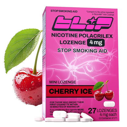 Blip Nikotinlutschtabletten 4mg, Raucherentwöhnung - Kirsch-Eis-Geschmack, Nikotinersatztherapie (27 Stück), Reduziert Heißhunger