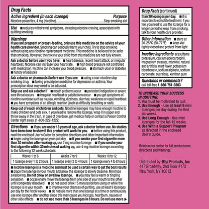 Blip Nikotinlutschtabletten 4mg, Raucherentwöhnung - Kirsch-Eis-Geschmack, Nikotinersatztherapie (27 Stück), Reduziert Heißhunger