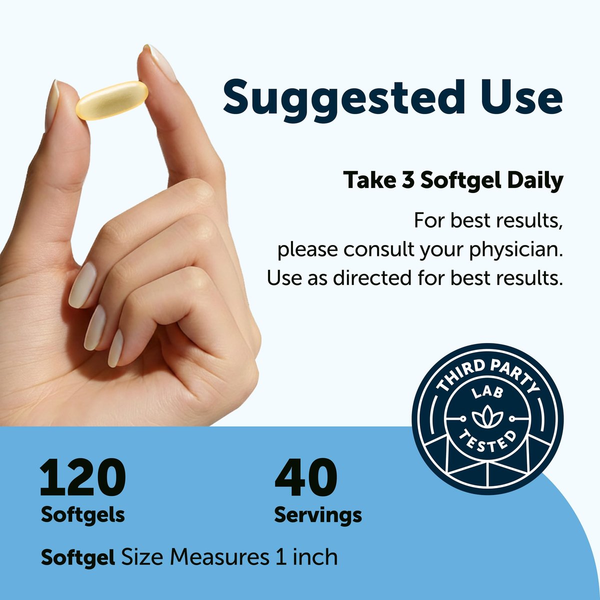 Micro Ingredients Omega 3 Fischöl Kapseln 3.000 mg pro Portion, 120 Softgels – Zitronengeschmack – ohne Aufstoßen – EPA 540 mg + DHA 360 mg – Tiefseefisch