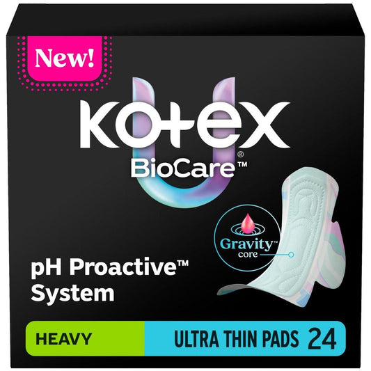 Kotex BioCare Ultra Dünne Binden mit Flügeln, starke Saugfähigkeit, 24 Stück (Verpackung kann variieren)