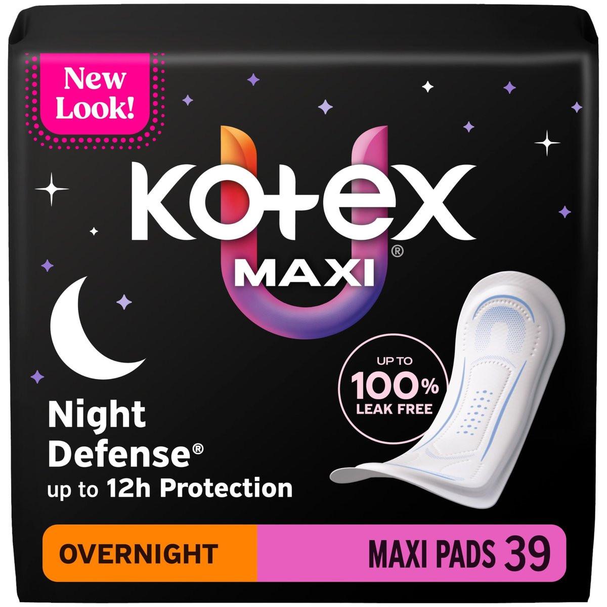 Kotex Overnight Maxi Binden, 39 Stück (Verpackung kann variieren)