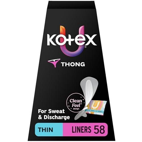 Kotex Daily Thong Slipeinlagen, Verpackt, Leichte Saugfähigkeit, Reguläre Länge, 58 Stück (Verpackung kann variieren)