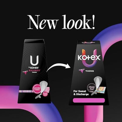 Kotex Daily Thong Slipeinlagen, Verpackt, Leichte Saugfähigkeit, Reguläre Länge, 58 Stück (Verpackung kann variieren)