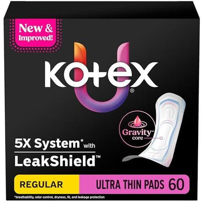 Kotex Ultra Thin Binden, Normal Saugstärke, 60 Stück (Verpackung kann variieren)