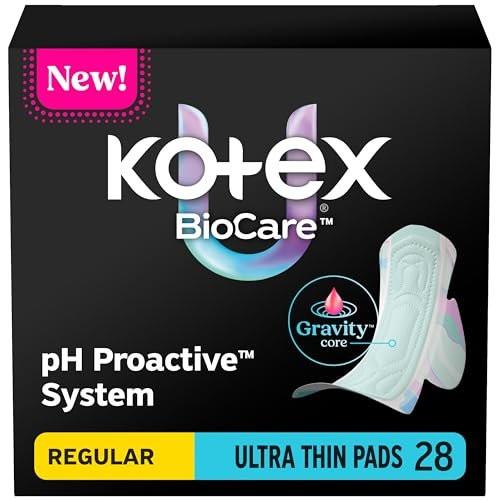 Kotex BioCare Ultra Dünne Binden mit Flügeln, Saugstärke Normal, 28 Stück (Verpackung kann variieren)