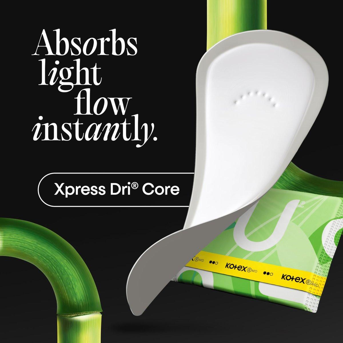 Kotex Bamboo Panty Liners, leichte Saugfähigkeit, normale Länge, 66 Stück (Verpackung kann variieren)